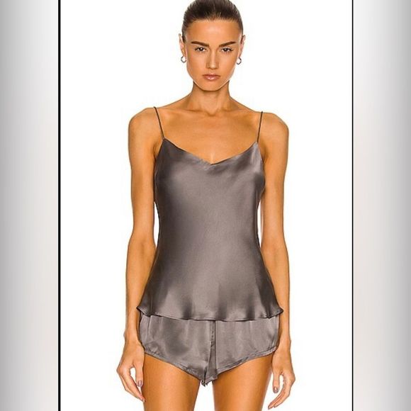 Asceno silk grey cami top - Picture 1 of 7